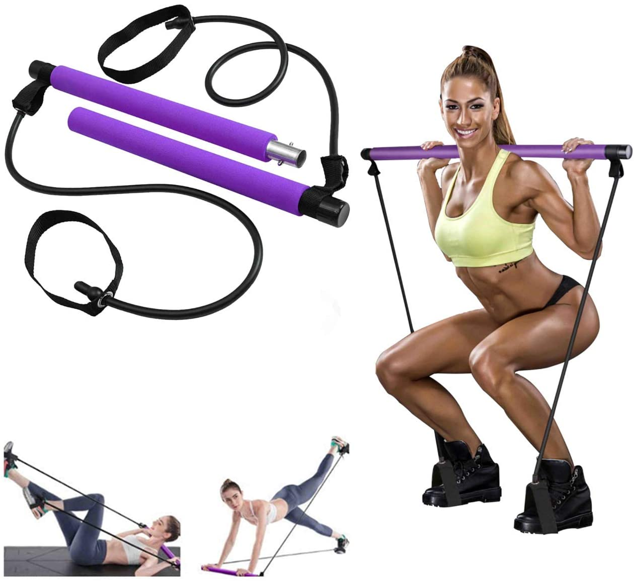 Portable Fitness Resistance Band with Pedal
