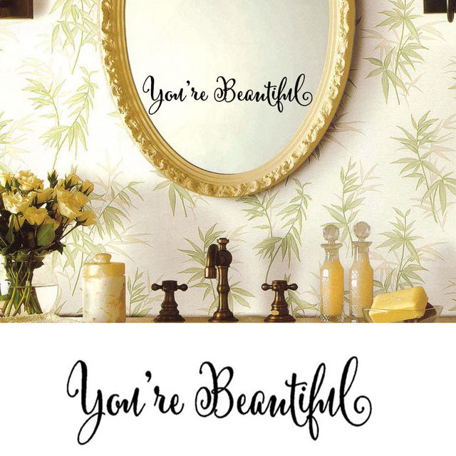 "You're Beautiful" Wall Sticker/Art (removable)