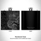 Bryce Canyon National Park - Utah Map Hip Flask in Matte Black