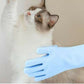 Pet Grooming Silicone Rubber Scrubber Gloves - Blue