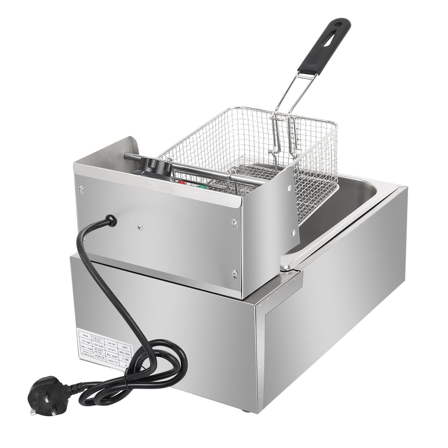 2.5KW 220-240V 6L Stainless Steel Single Cylinder Electric Fryer